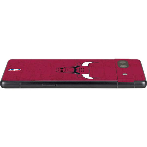 NBA Chicago Bulls Red Distressed Google Pixel 7a Skin
